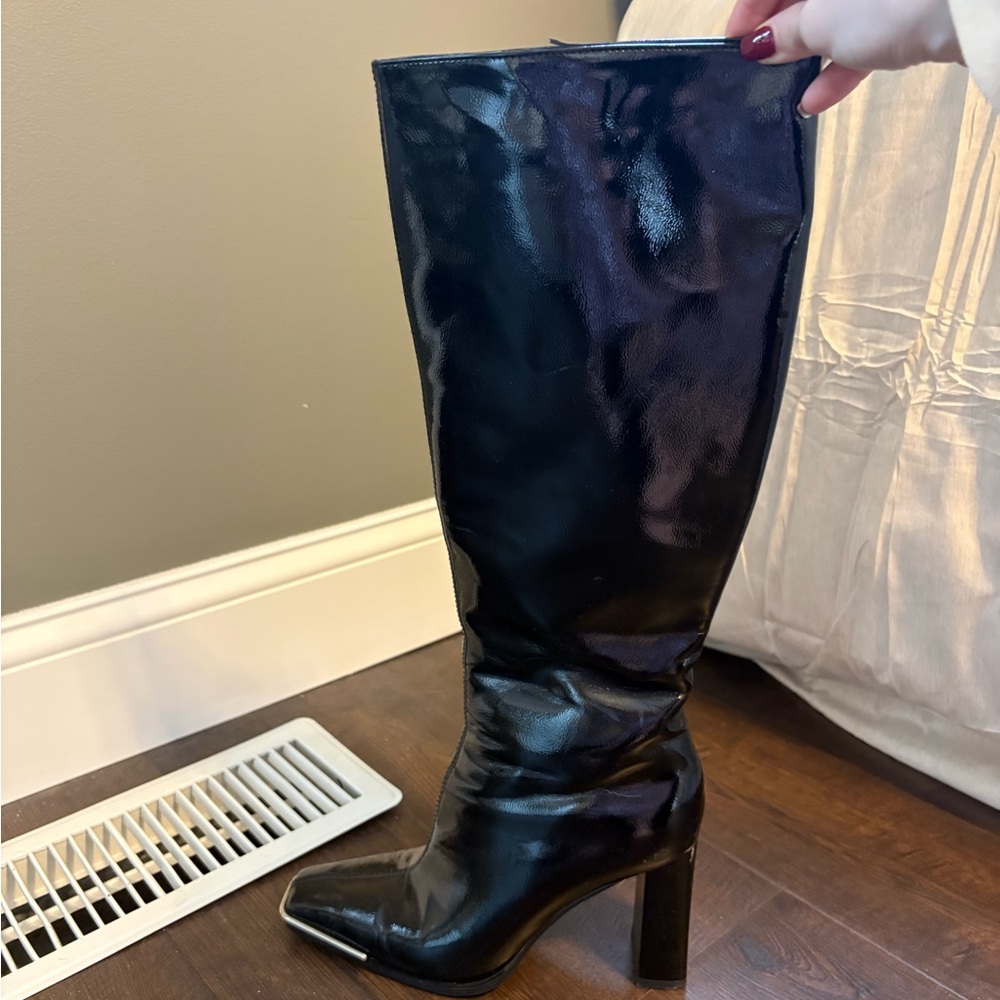 Black Knee-High Leather Boots